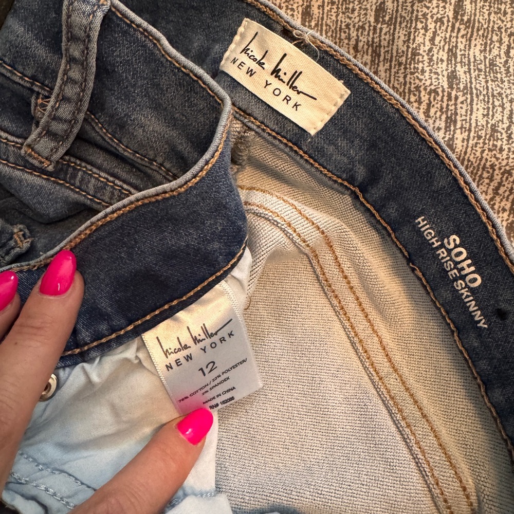 Nicole Miller High-Rise Denim Jeans